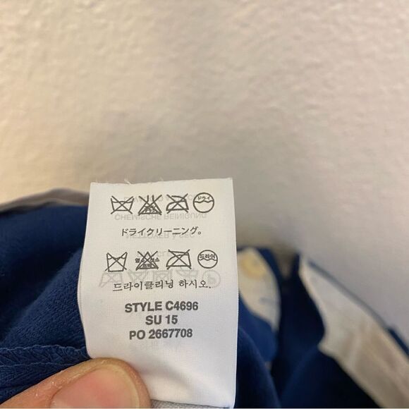 J Crew blue 100% Linen Garden Pants Crop trouser slacks mid hi rise coastal 8 - Picture 8 of 11